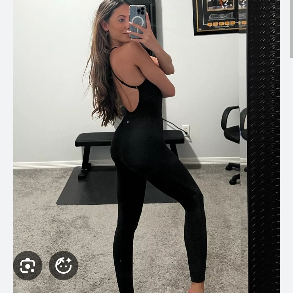 lululemon align cross back bodysuit 25" black 2